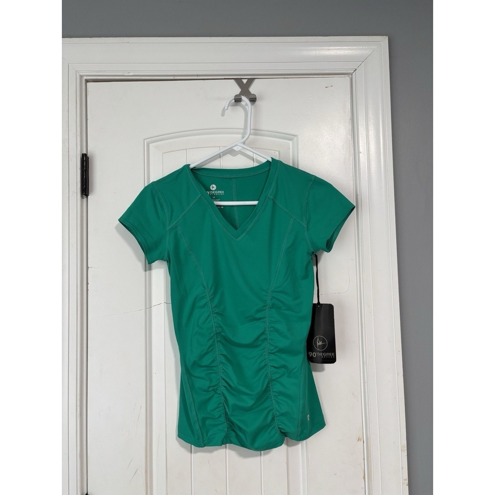 90 Degree by Reflex Shirt Womens XS Athletic Gym Short Sleeve Top Workout NWT